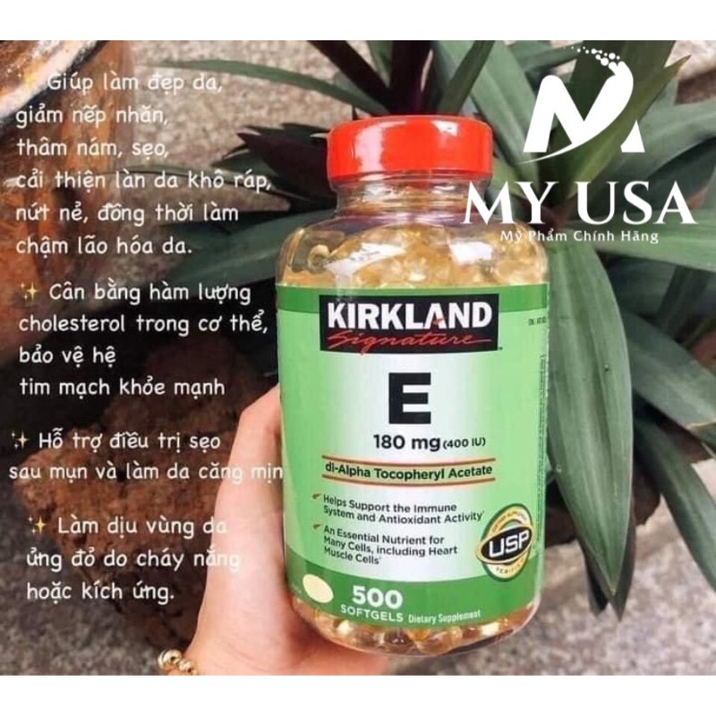 Viên chống lão hoá❤️Vitamin E Kirkland Signature 400IU đẹp da của Mỹ