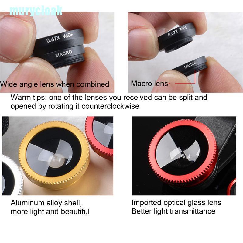 Bộ Lens Mắt Cá Góc Rộng Kèm Phụ Kiện Cho Điện Thoại