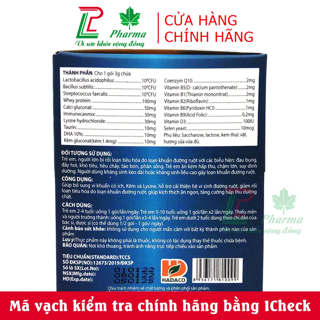 Men tiêu hóa BIOGIN GOLD HADACO - bổ sung lợi khuẩn, kẽm và các vitamin giúp bé ăn ngon, tiêu hóa khỏe