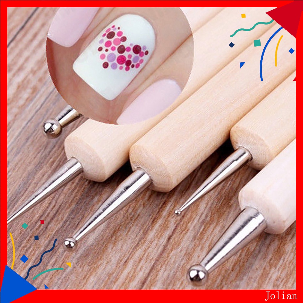 Bút trang trí móng Bộ 5 cây chấm tạo nốt tròn trang trí móng tay nghệ thuật dùng được 2 đầu