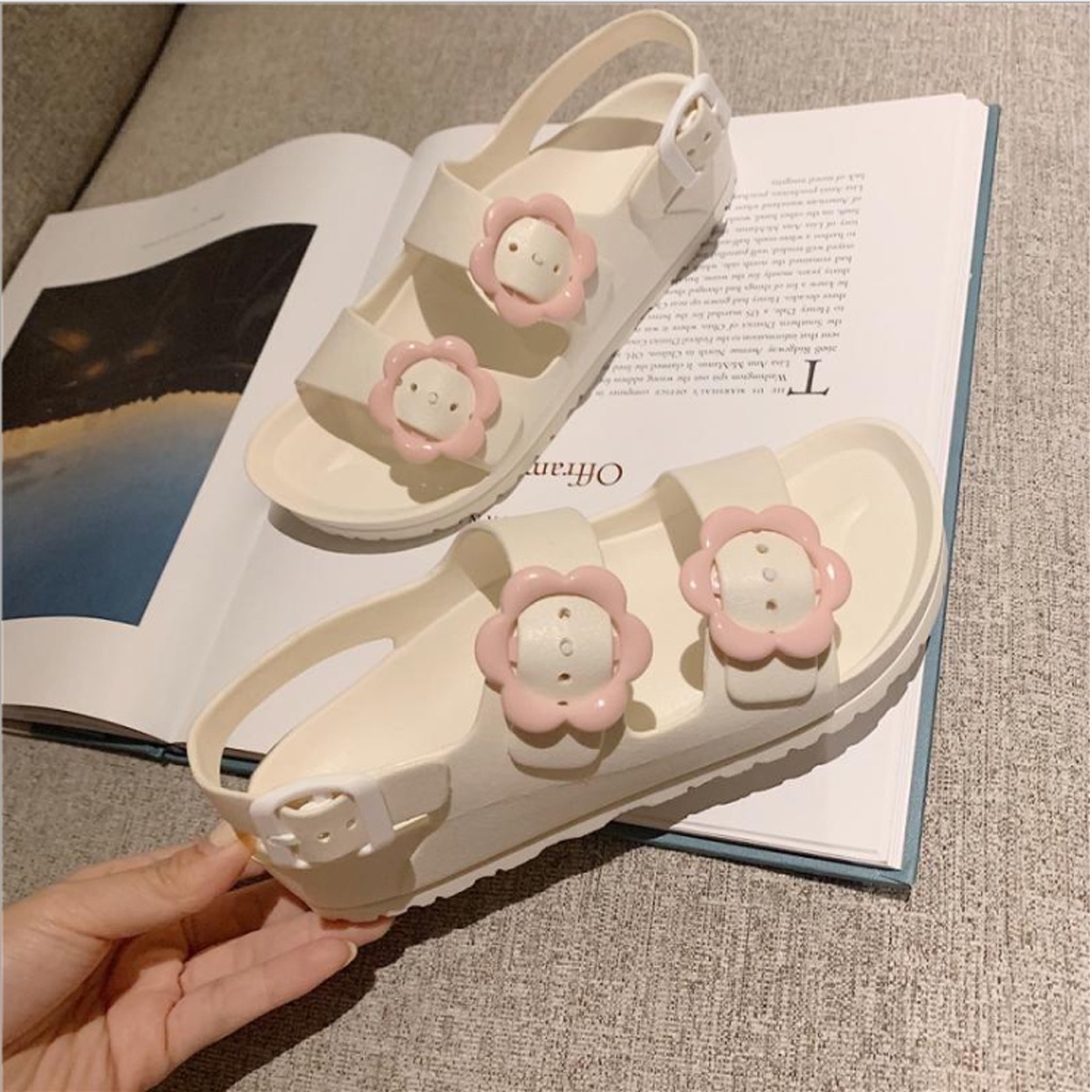 [3 Màu] Dép Sandal bánh mì đế cao 3cm kiểu dáng bèo nhún size kép 36-41 DOZIMAX