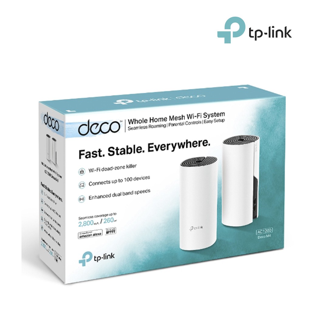 Hệ Thống Wifi Mesh TP-Link Deco M4(2-pack) Chuẩn AC 1200Mbps Dành Cho Gia Đình