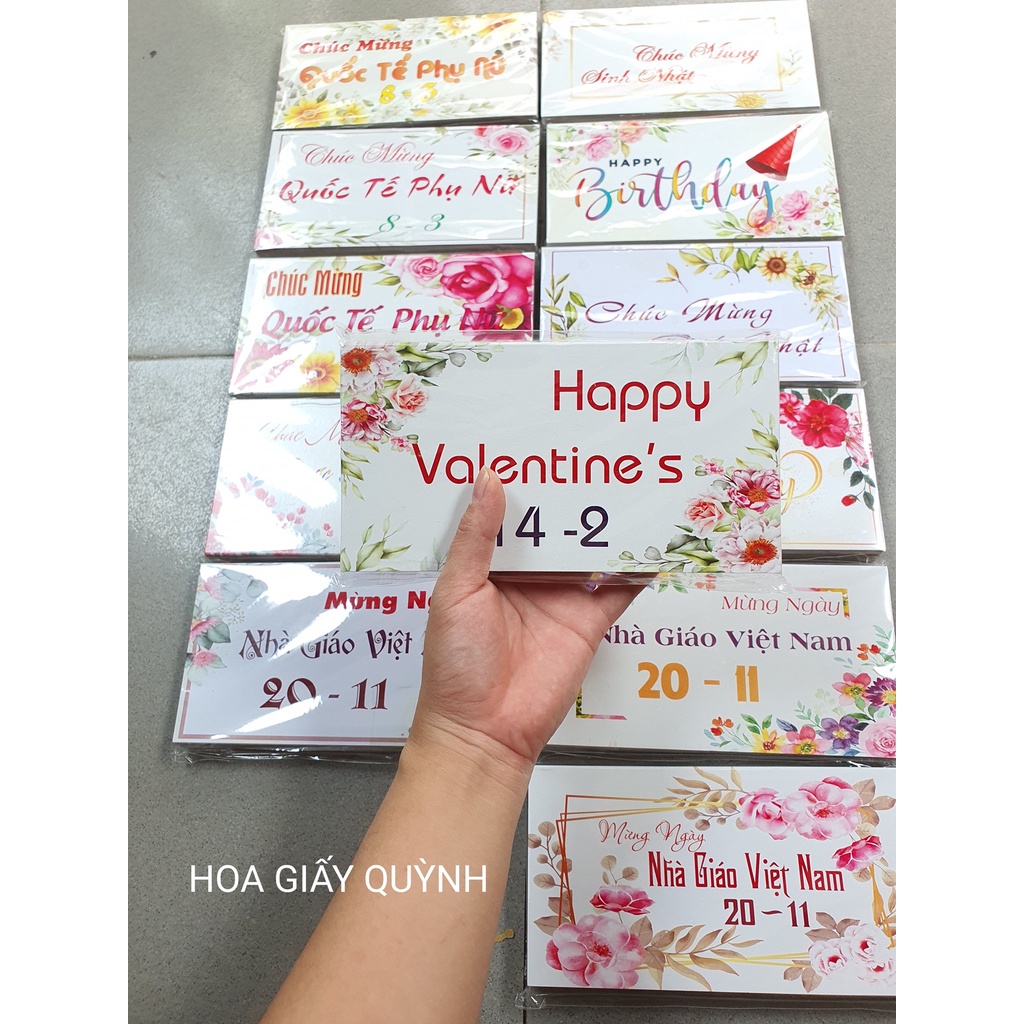 THIỆP CHÚC MỪNG  47-50 tấm/mỗi lễ không mix mẫu