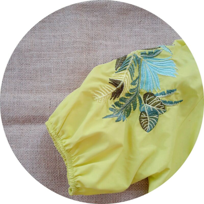 ÁO CROPTOP TAY BỒNG THÊU HỌA TIẾT SIÊU XINH 2hand