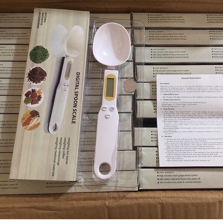 Cân điện tử tiểu ly dạng thìa 500g (Tặng kèm Pin - chuẩn xác 0.1gam)