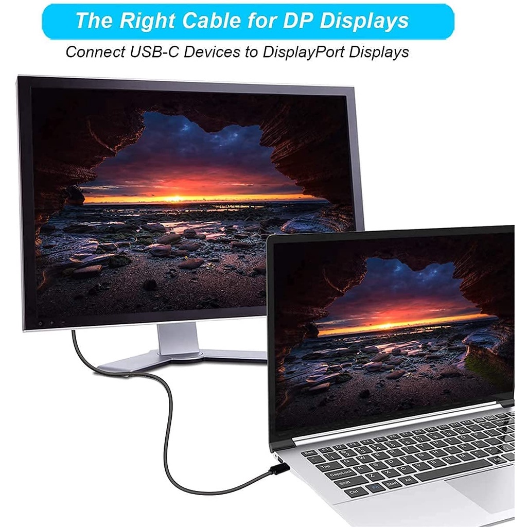 Cáp Chuyển Đổi 3 Sang DP Display Port 4K 60hz Cho MacBook P30 Dock galaxy S20 Dex TV