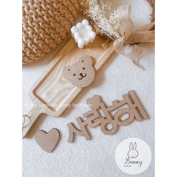 Set chữ saranghae + trái tim bằng tiếng Hàn