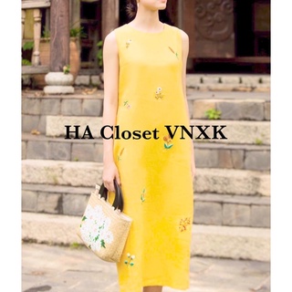 Đầm linen thêu hm sịn