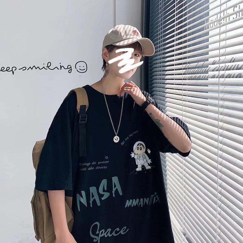 Áo Thun Tay Ngắn Dáng Rộng Cổ Tròn In Chữ size M-8XL Phong Cách Hip Hop Thời Trang Mùa Hè Cho Nam