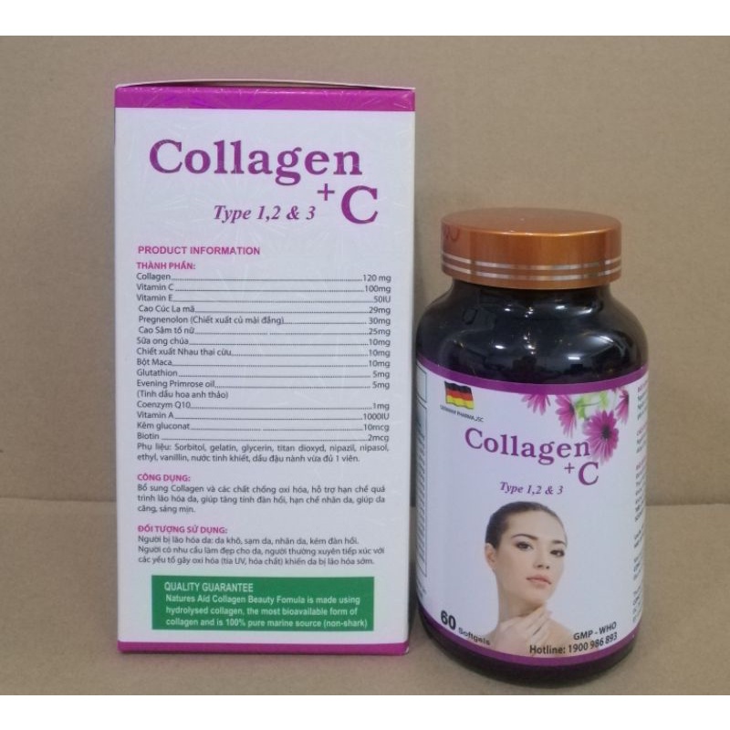 Viên uống COLLAGEN +C. Đẹp da, sáng da giảm thâm nám.