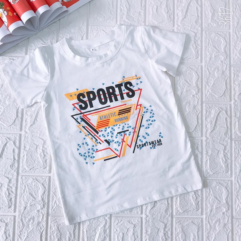 Áo bé trai cộc tay in 3D Sport Cotton 100% size Nhí XHN240