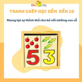 Thẻ học đếm thông minh đồ chơi cho bé bằng gỗ giúp bé phát triển trí tuệ