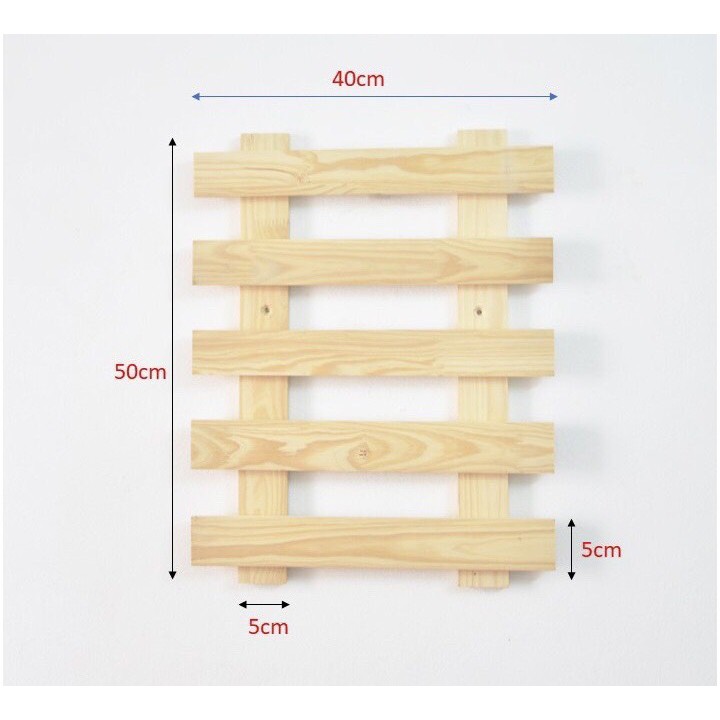 Kệ gỗ treo tường ban công, giá gỗ treo cây ban công tặng kèm vít nở nhựa MS02