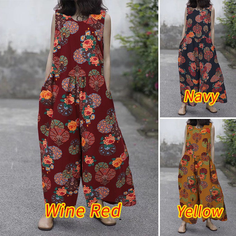 Áo Liền Quần ZANZEA Không Tay Hợp Thời Trang Dành Cho Nữ