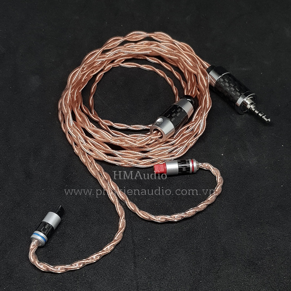 Dây tai nghe đồng 7N OCC Litz 24AWG 1.2mm tết 4 - Connetor IM03/50/70 A2DC IE80/80s IE40Pro IE100/400/500 IE300/900 2Pin