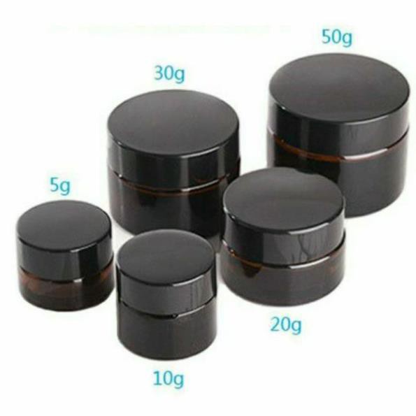 Hủ Đựng Kem ❤ TOP GIÁ RẺ ❤ Hũ đựng kem thủy tinh nâu 30g,50g chiết mỹ phẩm , , phụ kiện du lịch