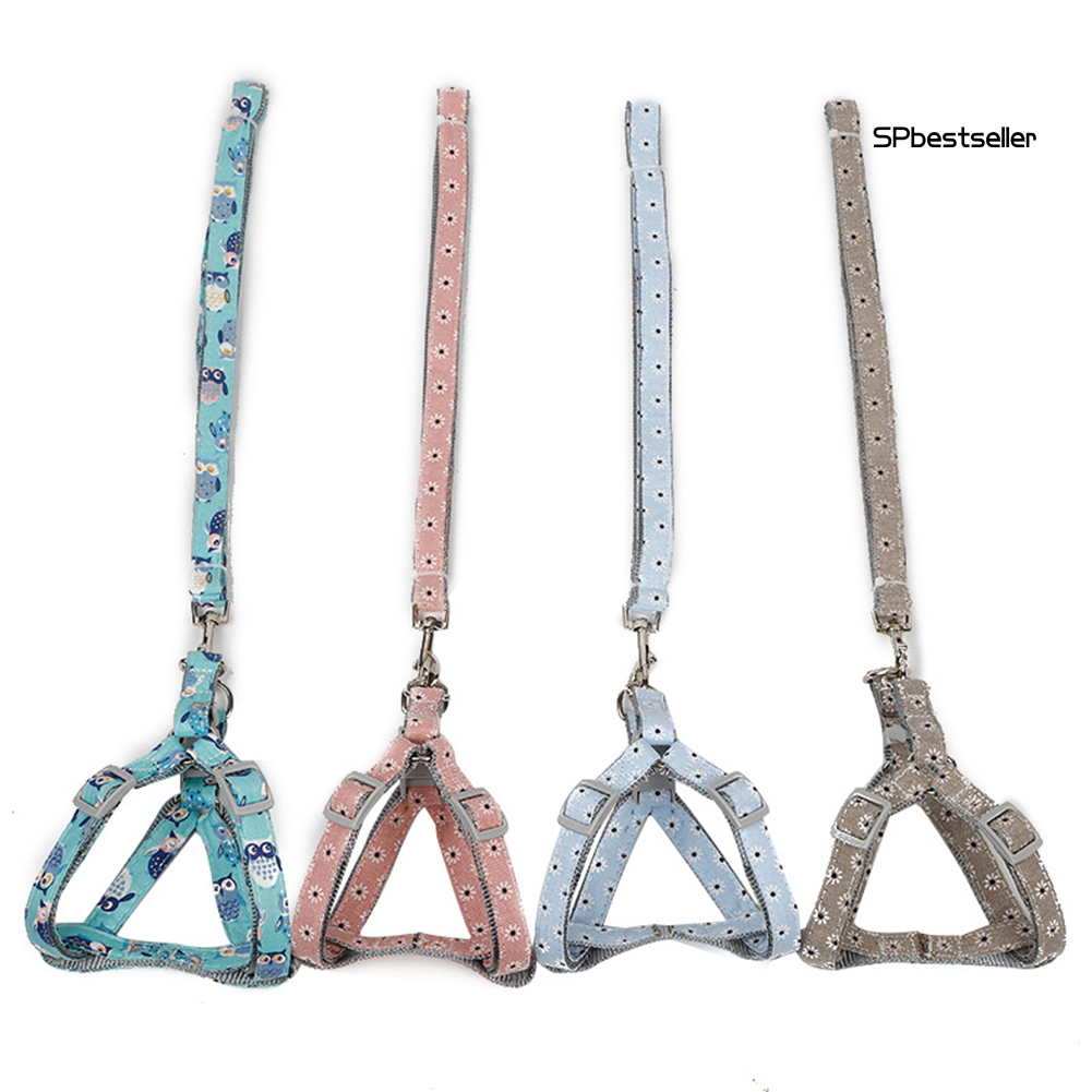 Dây đeo ngực cho thú cưng có dây kéo họa tiết dễ thương tiện lợi