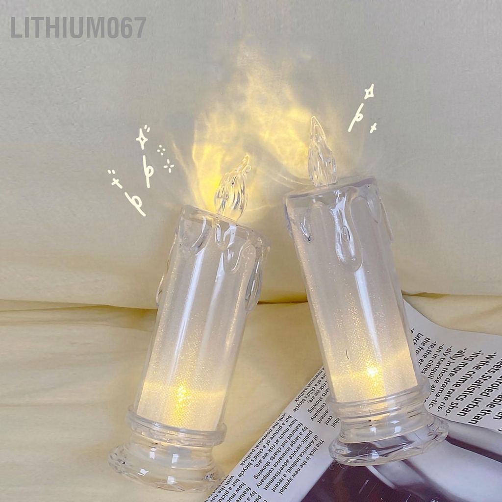 Lithium067 Ánh sáng ban đêm Nến trang trí lãng mạn Đèn ngủ chạy bằng pin ký túc xá sinh viên