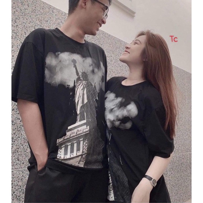 Áo thun tay lỡ tượng nữ thần tự do TC6