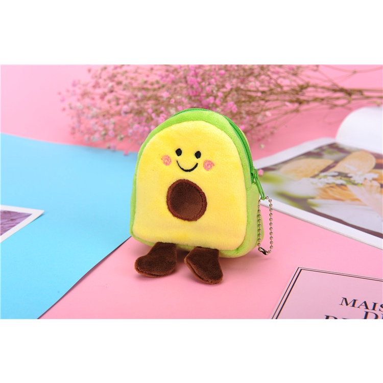 Ví Đựng Tiền Xu / Son Môi / Dây Cáp Hình Quả Bơ Dễ Thương