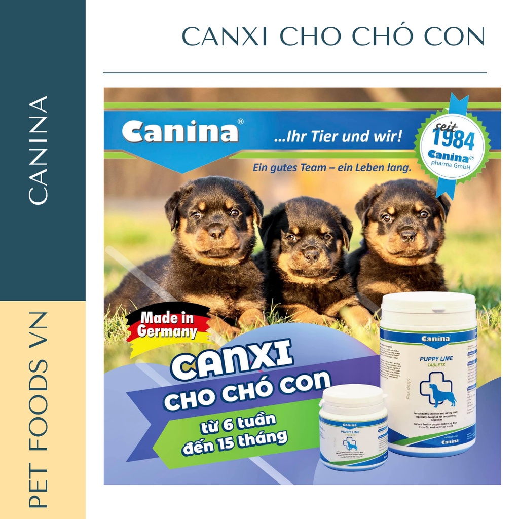 Canxi cho Chó Con CANINA PUPPY LIME dạng viên