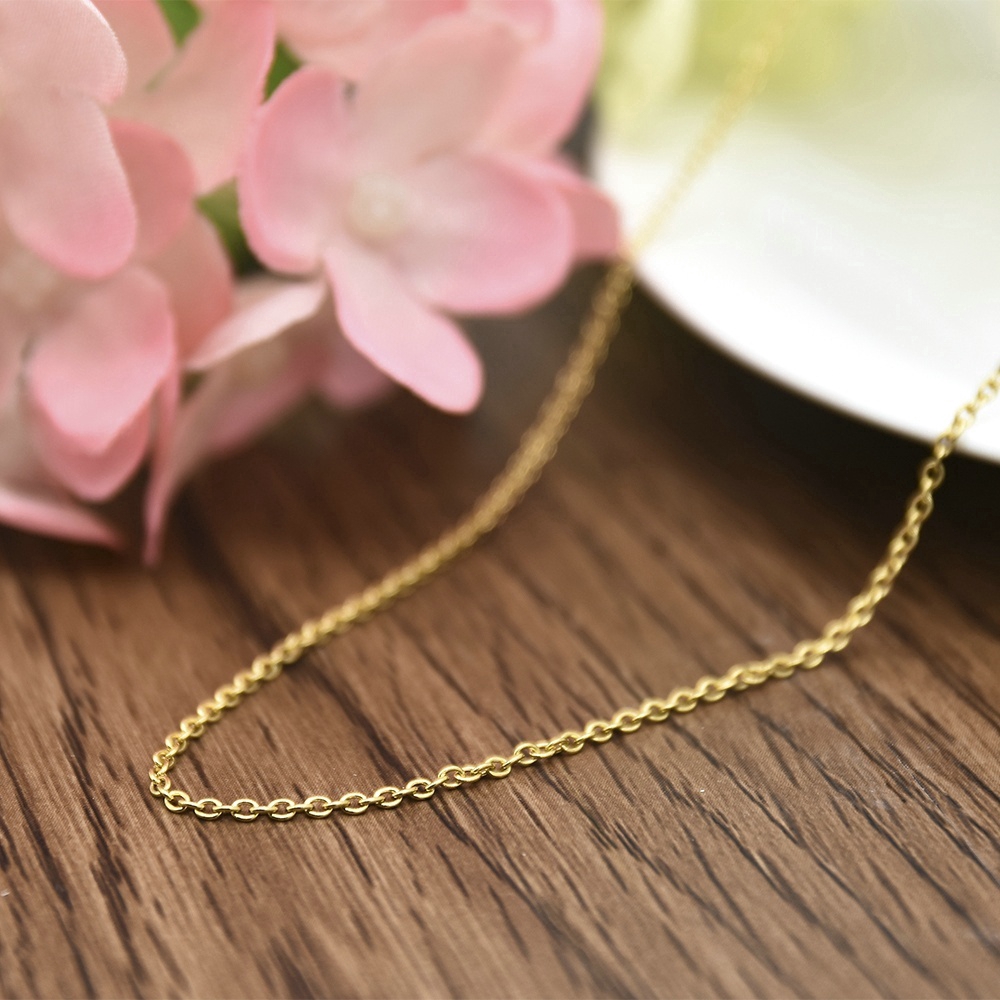 Dây chuyền mặt oval màu vàng thời trang