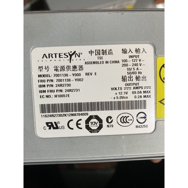 Bộ nguồn Server ARTESYN 12V 69A 828w đã kích hoạt