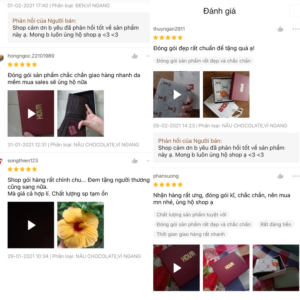 Ví Nam HOVA Da Bò Thật 100%, Đốt Thoải Mái