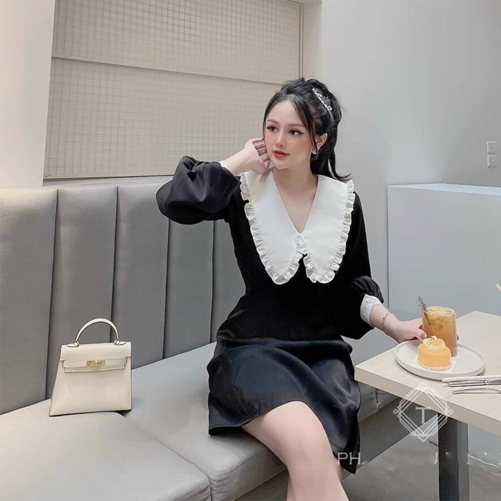 BONUCCI Đầm váy trơn cổ bèo ( đen, hồng ) tôn dáng siêu xinh cho nàng thời trang nữ dạo phố dự tiệc | WebRaoVat - webraovat.net.vn