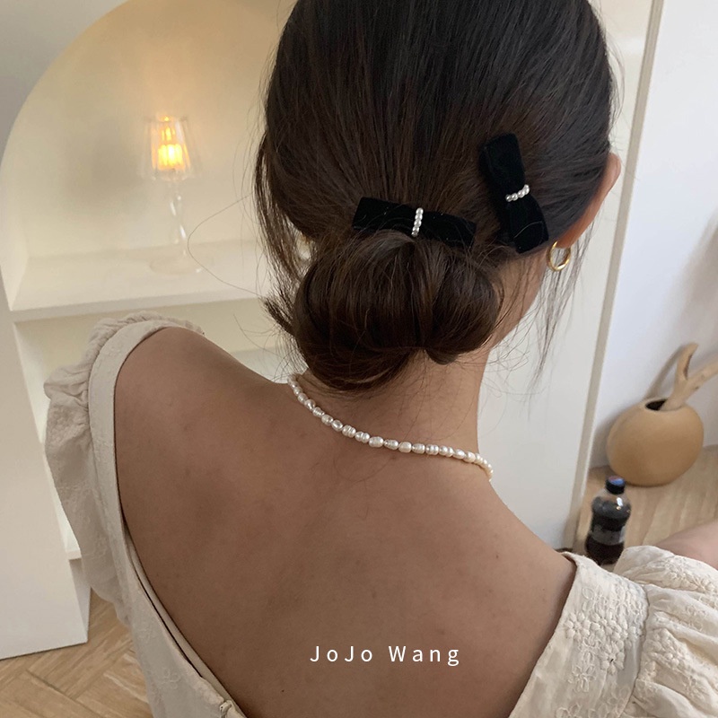 Kẹp Tóc Nơ Sau Lưng Bằng Nhung Tinh Tế Cho Nữ（1pcs）