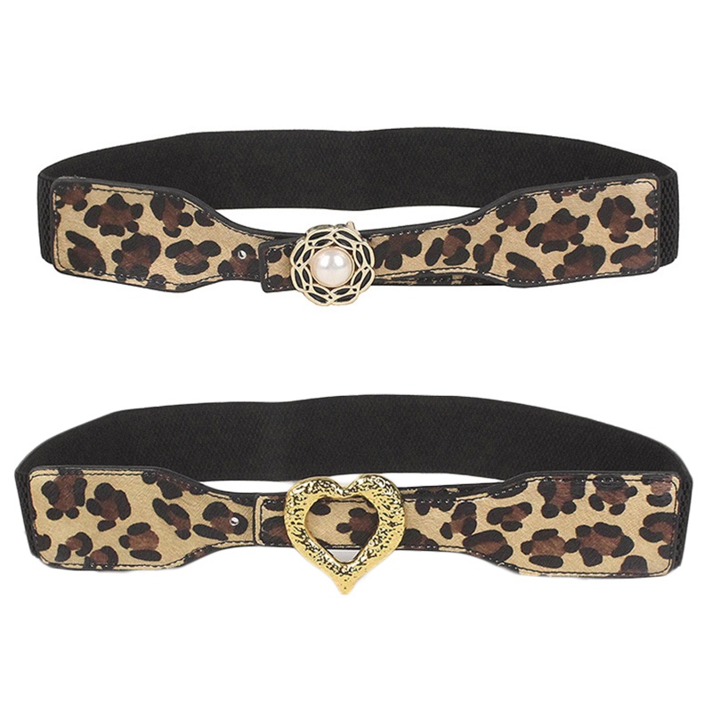 Thắt Lưng Bản Rộng Họa Tiết Da Báo Đơn Giản Dễ Phối Đồ Thời Trang Cho Nữ