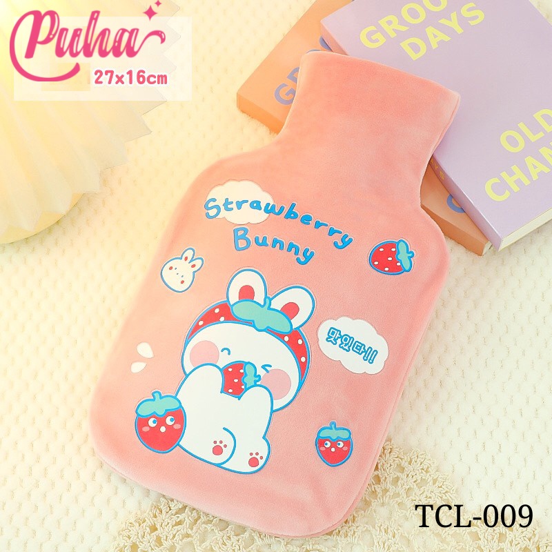 Túi chườm ấm nóng bụng PUHA 350ml chườm nóng sưởi ấm giảm đau bụng kinh nguyệt hiệu quả, vải lông mềm mịn.