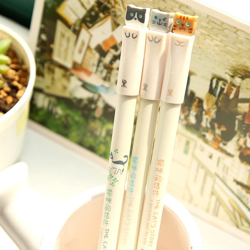 Bút Bi Mực Đen Ngòi 0.38MM Thiết Kế Hoạt Hình Dễ Thương