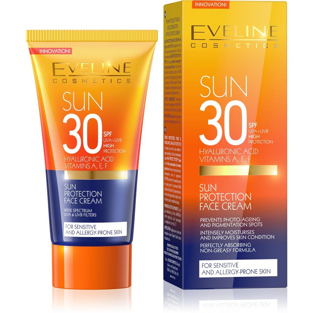 Kem chống nắng cao cấp trắng da mặt nhập khẩu Châu âu Evelin Face Sun Cream SPF 30 PA+++ 50ml