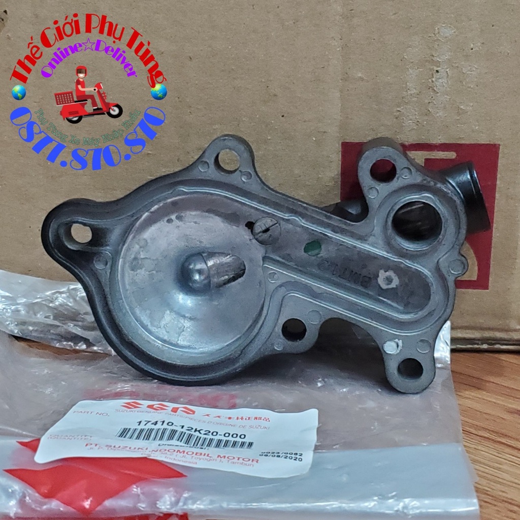 Nắp bơm nước Raider fi (đen) zin Suzuki nhập khẩu - 17410-12K20-000