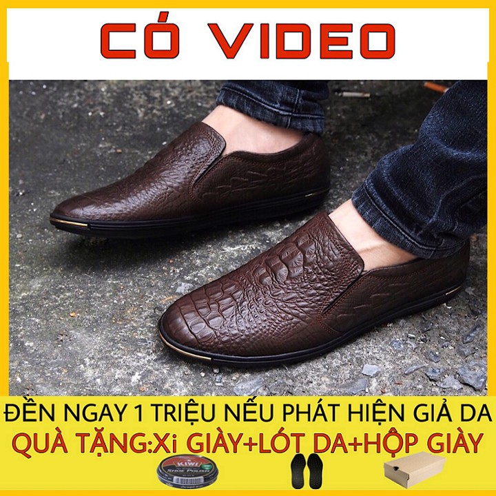 Giày lười nam giày mọi da bò cao cấp phong cách trẻ trung GM35
