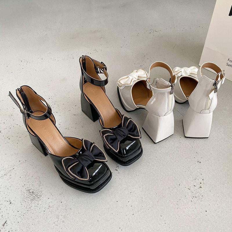 Xăng đan Cao Gót Đính Nơ Thời Trang Mùa Hè Cho Nữ 2022