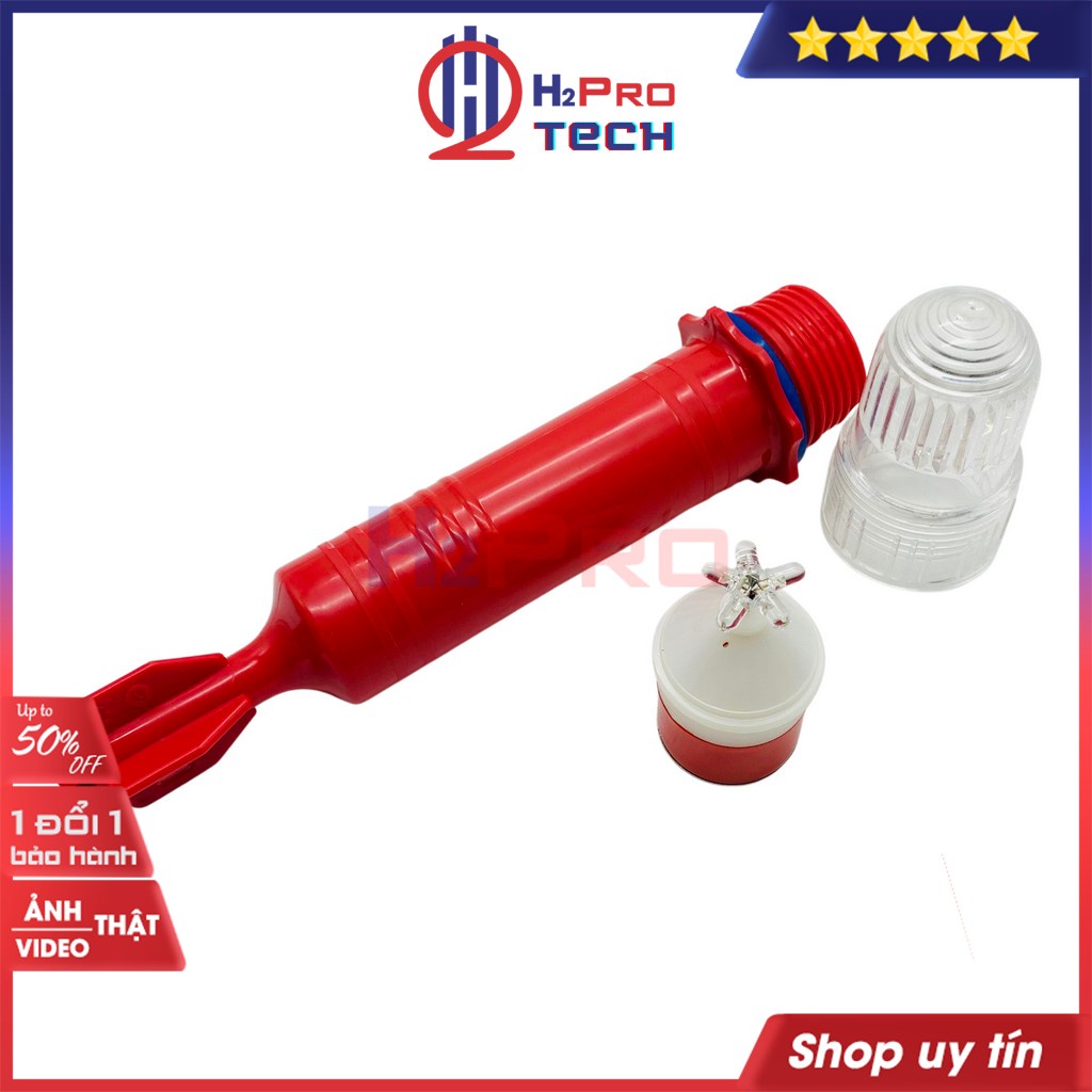 Đèn Chớp Cảnh Báo Trắng Vỏ Đỏ H2Pro Cao Cấp (2 Pin), Đèn Báo Hiệu Tàu Biển-Quay Cảnh Báo (Tặng 2 Pin Đại)-H2Pro Tech