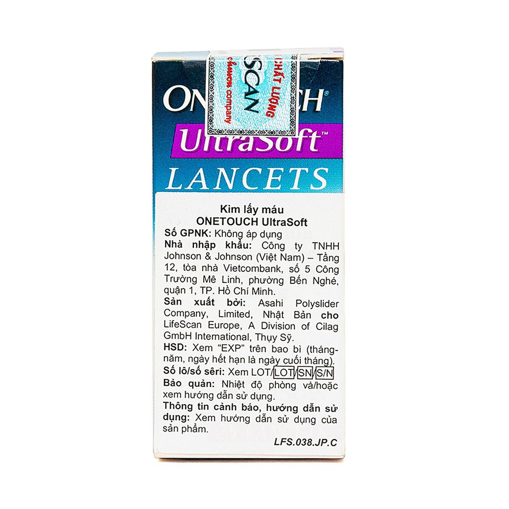 ✅ Kim Thử Đường Huyết Onetouch Ultra Soft Lancets | (Kim Lấy Máu One Touch) -VT0935