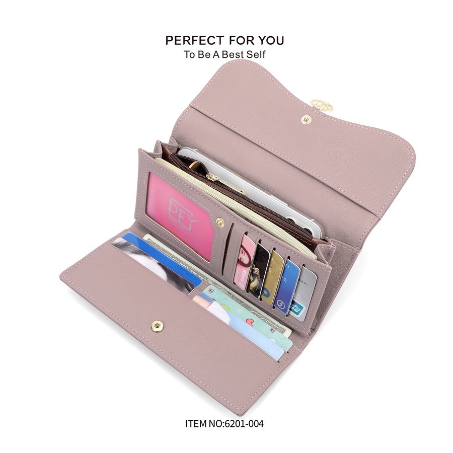 Ví Dài Có Khóa Kéo Và Nhiều Ngăn Đựng Thẻ Phong Cách Hàn Quốc Cho Bạn Ví nữ dài Perfect For You 6201-004