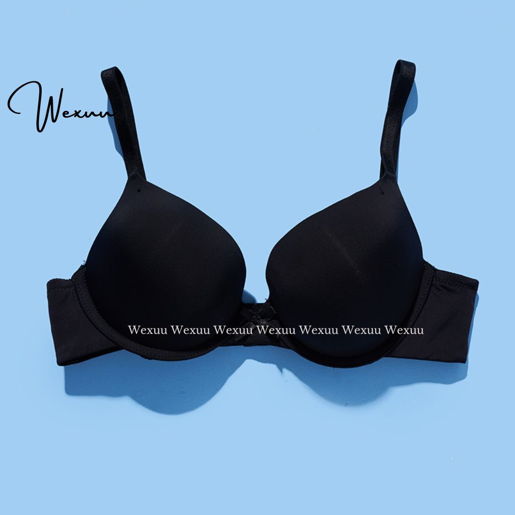 Áo lót nữ đúc su đệm vừa có gọng Wexuu Design đệm kép viền lượn phối nơ ôm và nâng đẩy ngực - AV30
