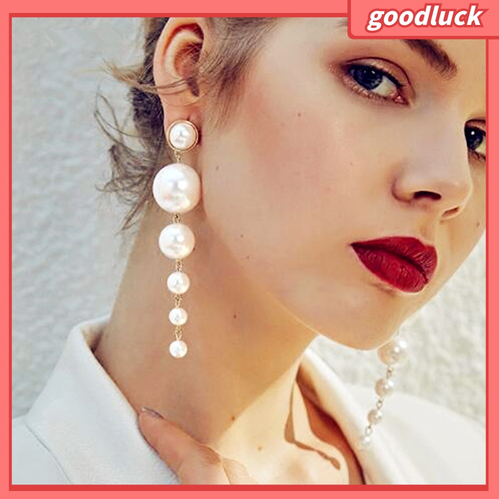 Khuyên tai nữ dáng dài đính ngọc thời trang