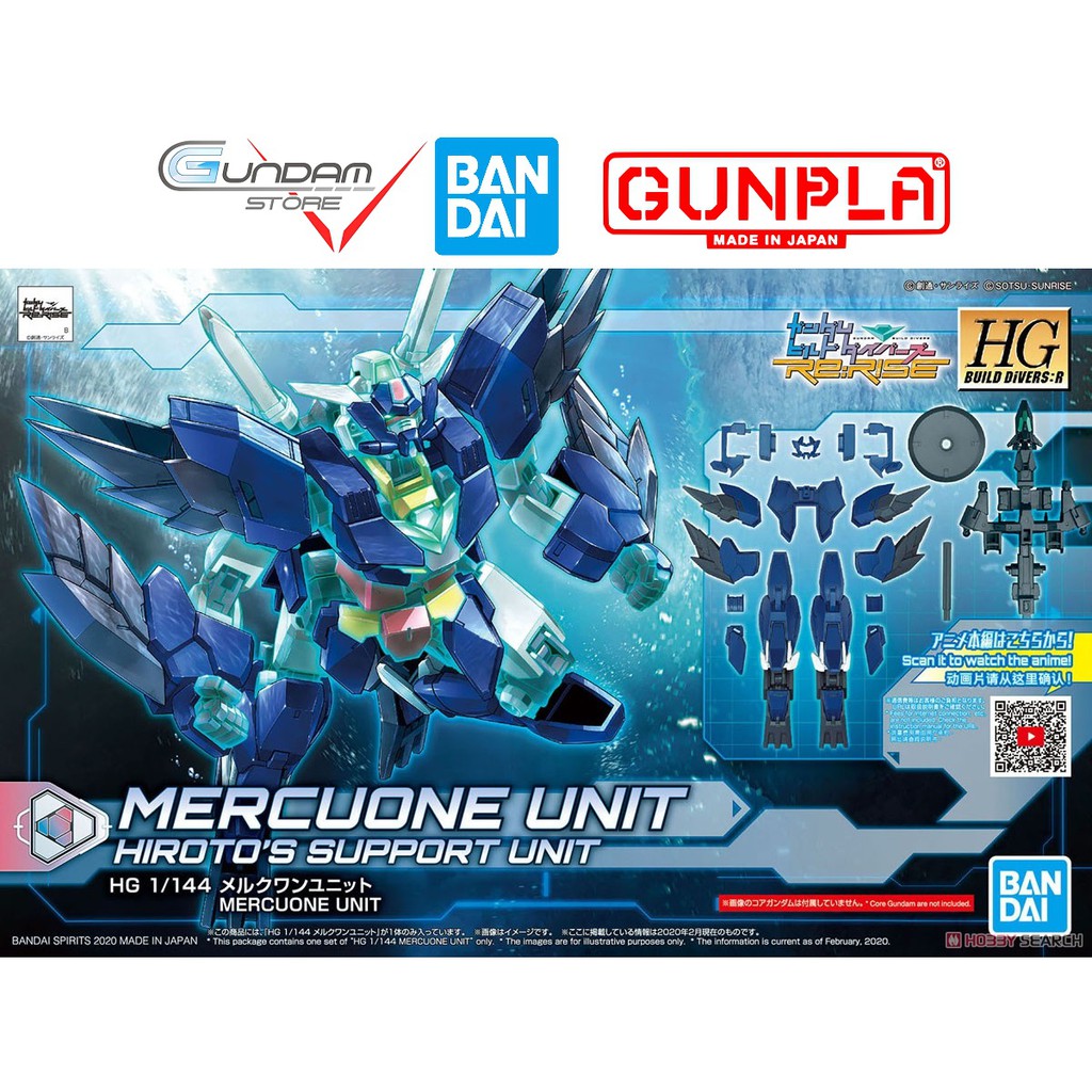 [ FREESHIP 50K ] Đồ Chơi Lắp Ráp Anime Nhật Mô Hình Gundam Bandai 1/144 Hg Mercuone Unit Hgbdre Gundam Build Divers Re