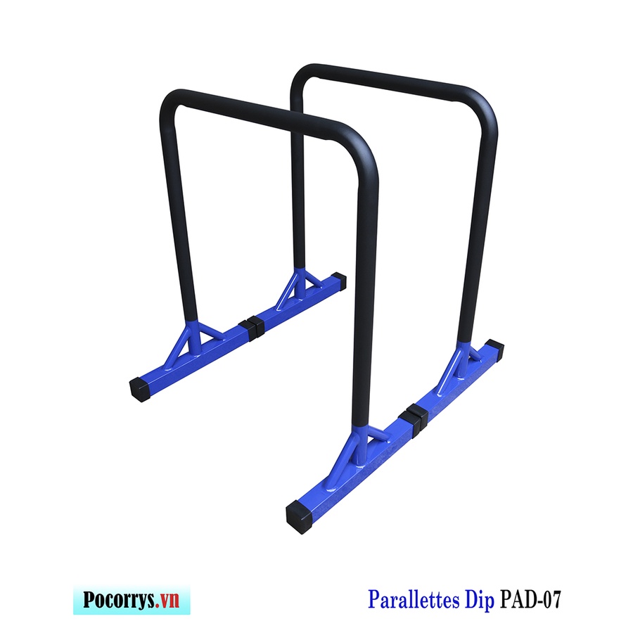 Xà kép Parallettes Dip cao 90cm, Pocorrys PAD-07, Màu đen chân lam