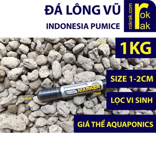 Đá lông vũ (màu xám nâu) | Nham thạch Indo size 1-2cm 1Kg | Lọc hồ cá | Giá thể Aquaponics