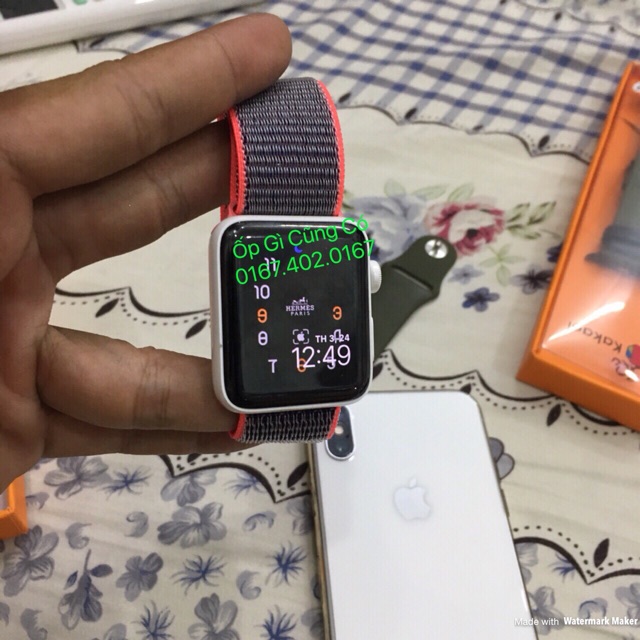 Dây apple watch viền hồng 
