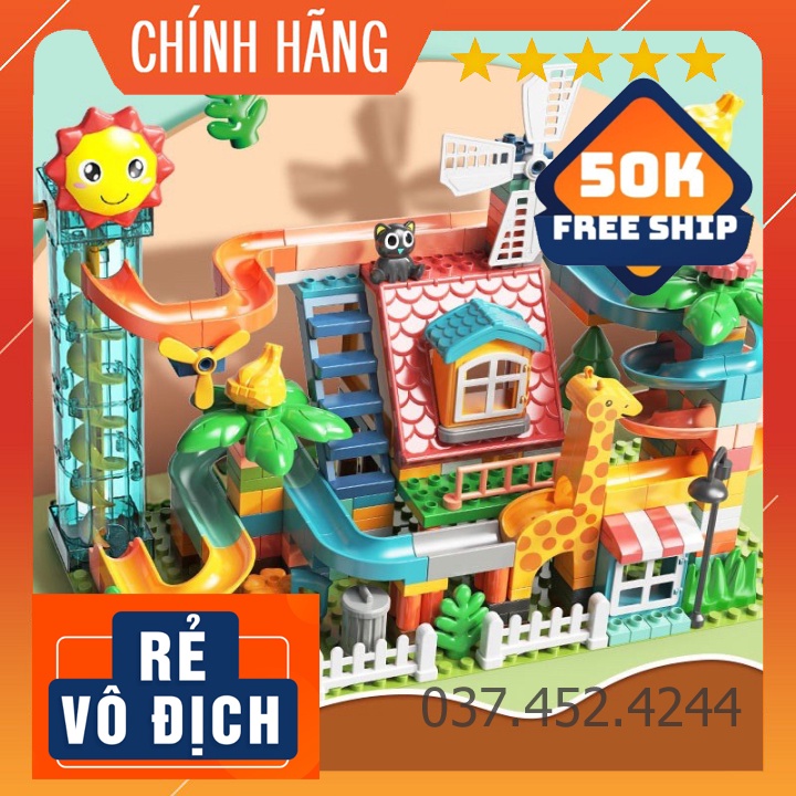 Đồ chơi học tậpFreeshipBộ xếp hình lego 255 chi tiết cầu trượt cao cấp