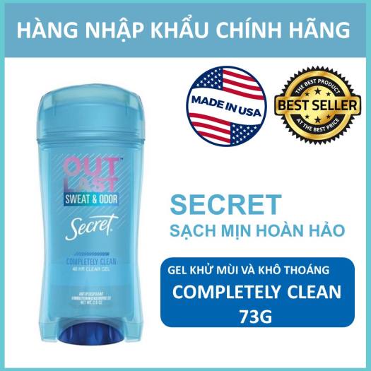 Lăn khử mùi 48H Secret Out Last Thơm Mịn Khô Thoáng Sweat &amp; Odor Protecting Powder Clear Gel 73g