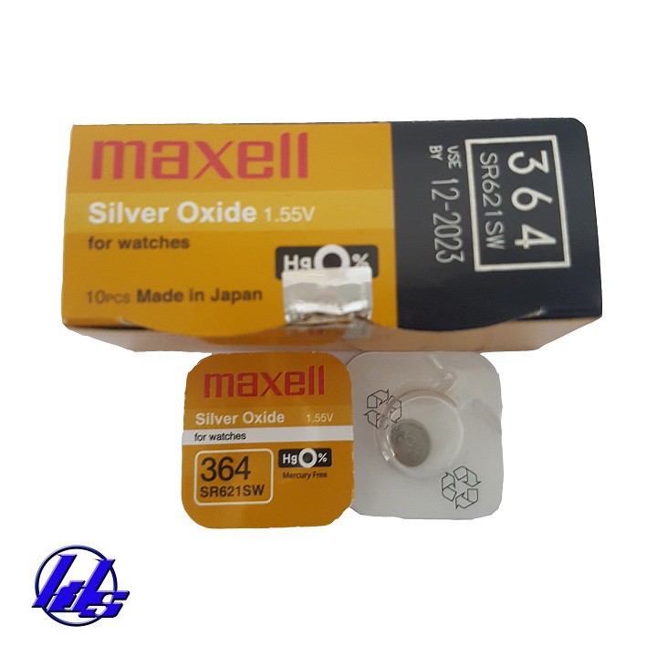 Pin đồng hồ đeo tay Maxell SR621SW/364 Silver Oxide 1.55V - Vỉ 1 viên