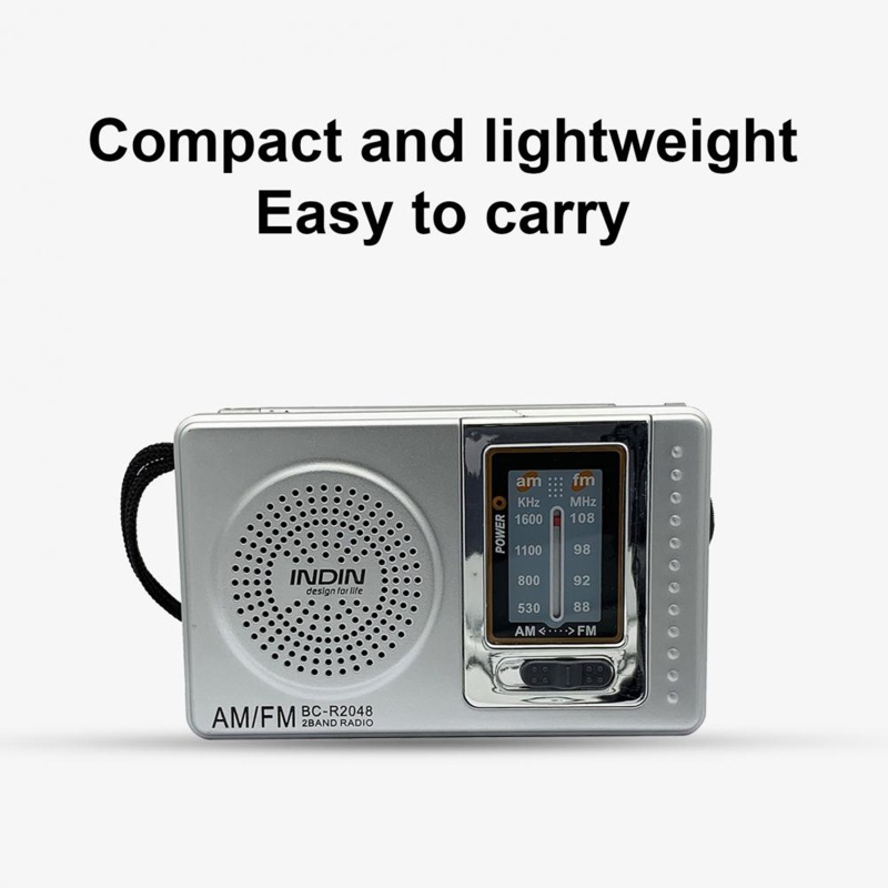 Radio Mini zzz R2048 Cầm Tay 2 Băng Tần Có Ăng Ten Tích Hợp Loa Tiện Dụng